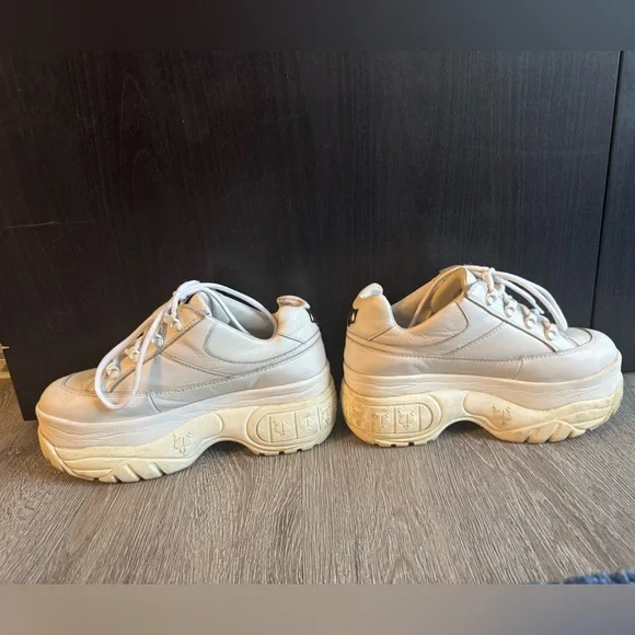 Naked Wolfe Sporty White Leather Platform Handmade 90’s Inspired Sneakers - Picture 8 of 12